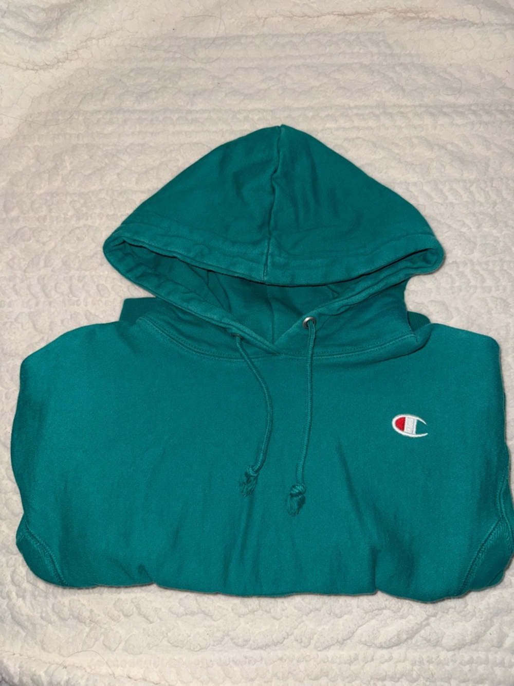 Champion Teal Pullover Hoodie with Embroidered Logo